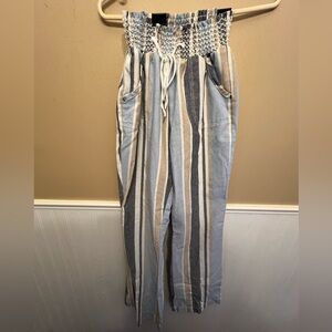 Ci Sono Blue and Cream Pants